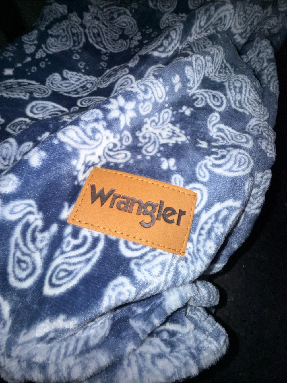 NEW Wrangler KING ULTRA PLUSH 108x90” BLUE WHITE PAISLEY THROW BLANKET SOOO SOFT